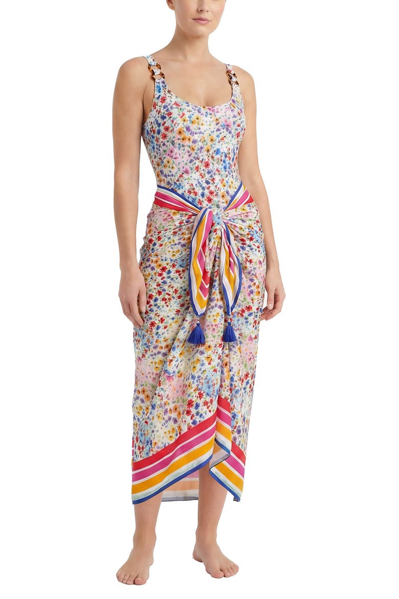 Chloe Tank Ring Trim One-Piece Swimsuit, Alternate, color, Wildflower Patch