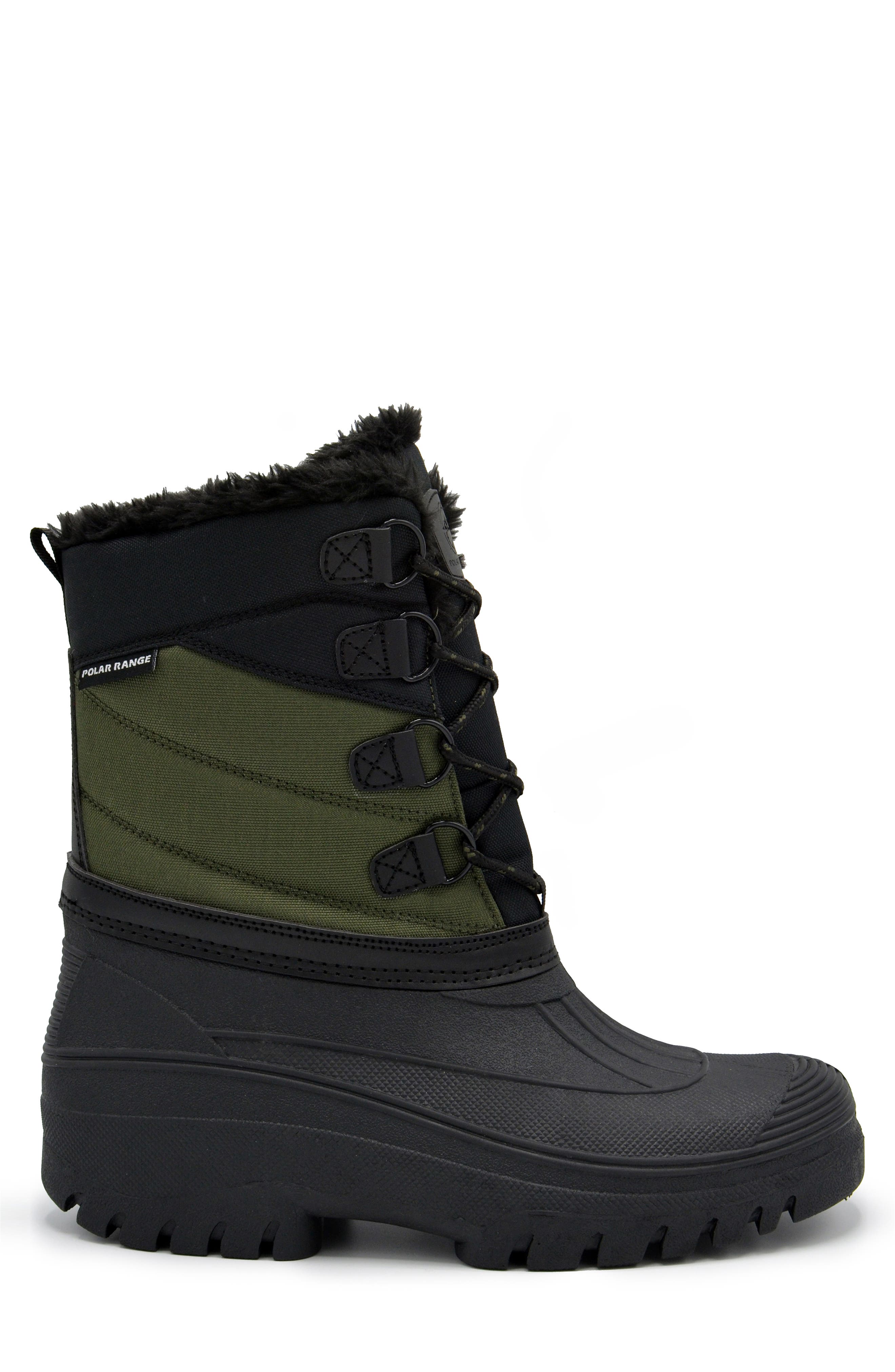 POLAR RANGE Decker Faux Fur Lined Snow Boot, Alternate, color, Olive