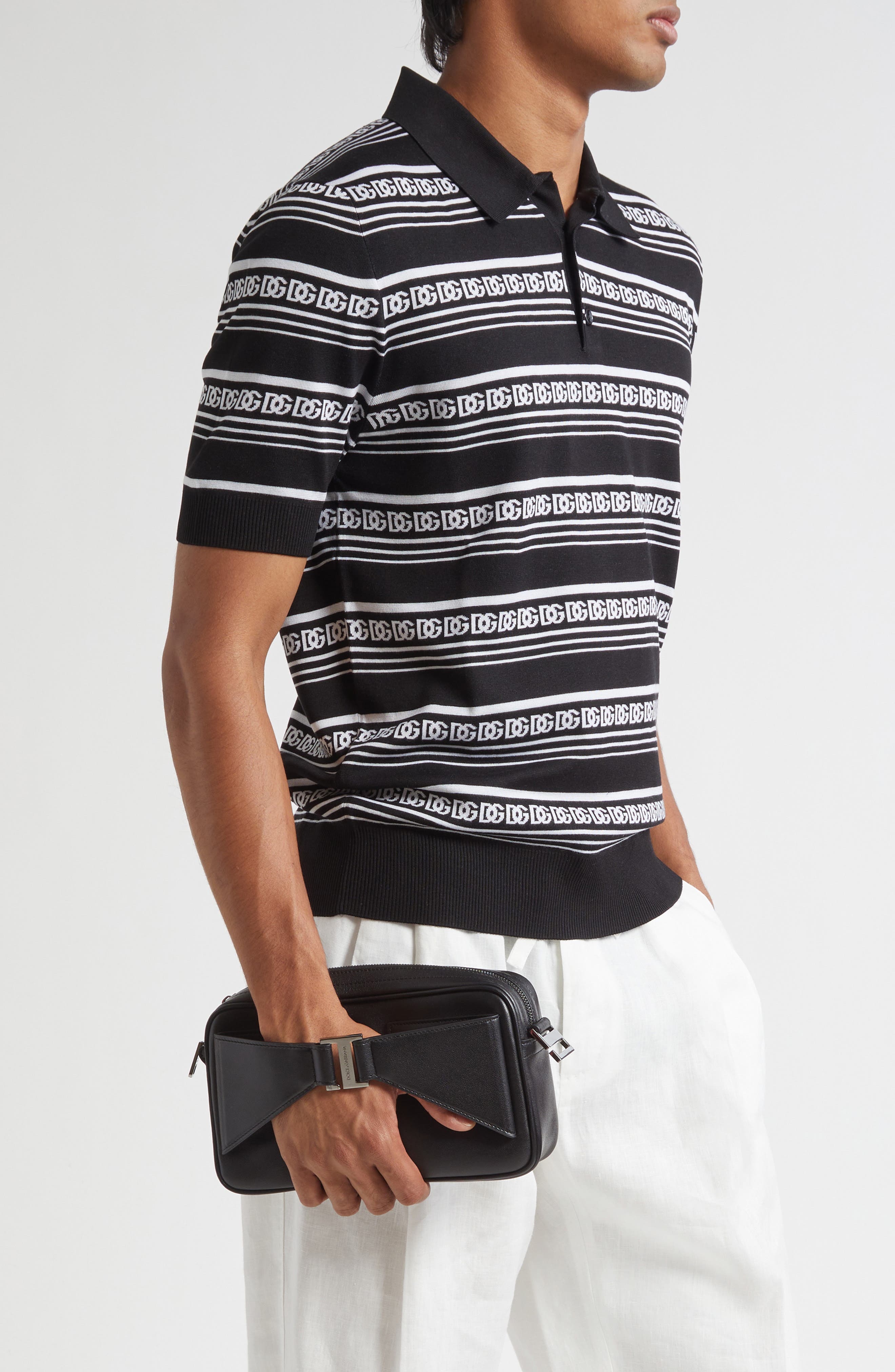 Dolce&Gabbana Cali Leather Belt Bag, Alternate, color, 80999 Nero