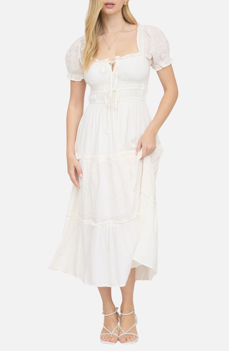 Blu Pepper Tiered Maxi Dress, Main, color, Cream