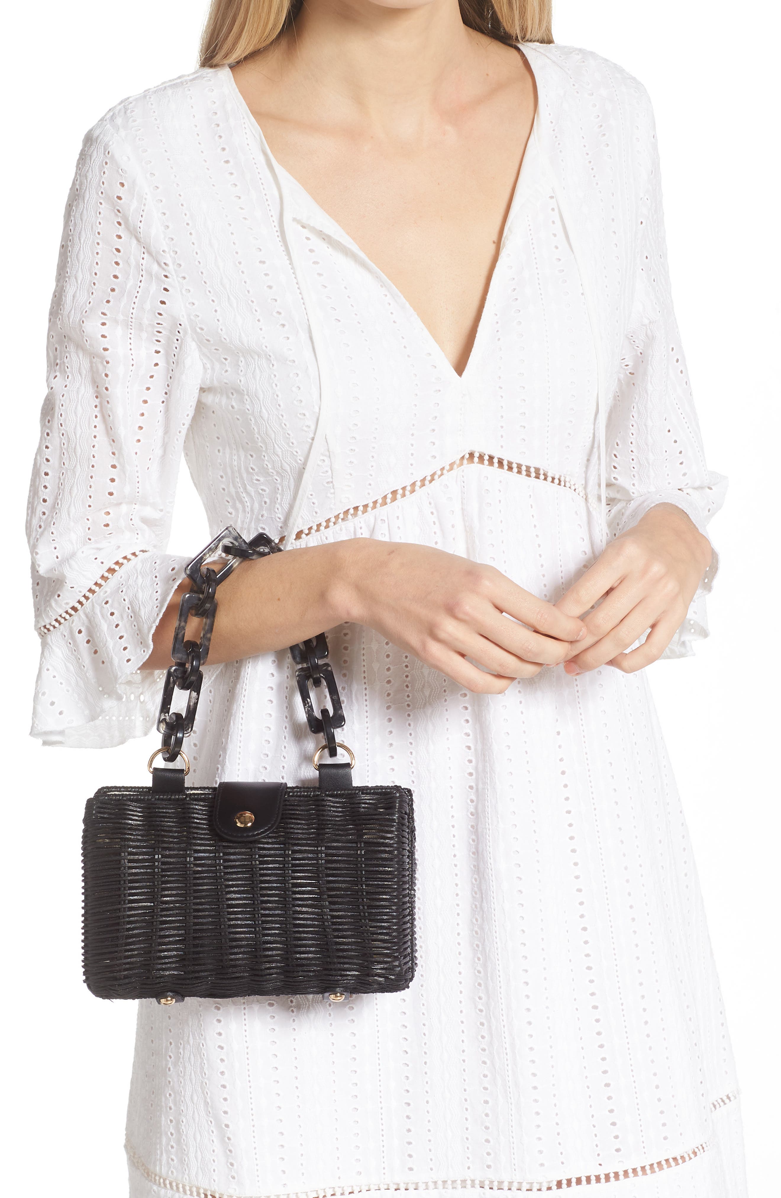 BTB Los Angeles Page Wicker Clutch, Alternate, color, 