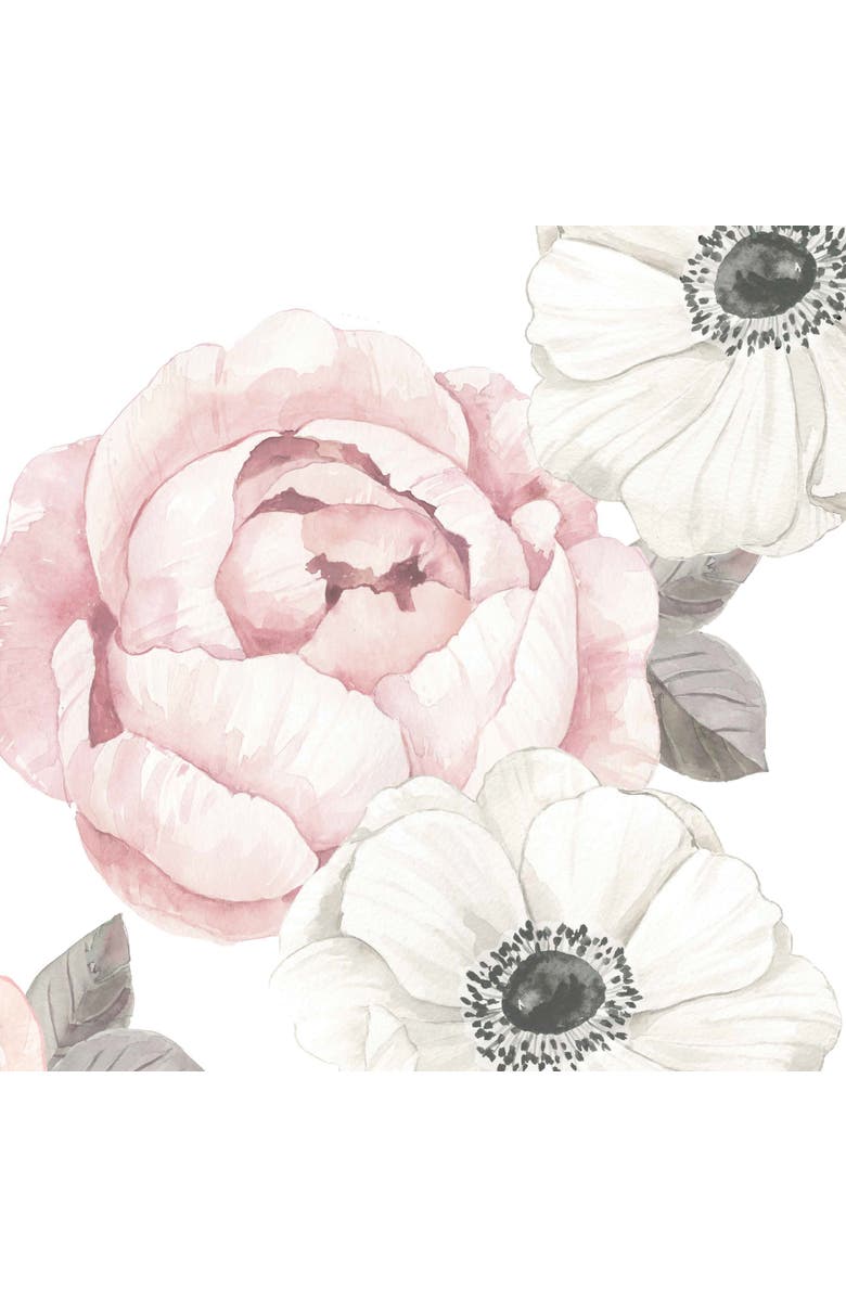 Lambs & Ivy Floral Garden Watercolor Cotton Baby Fitted Crib Sheet, Alternate, color, Pink