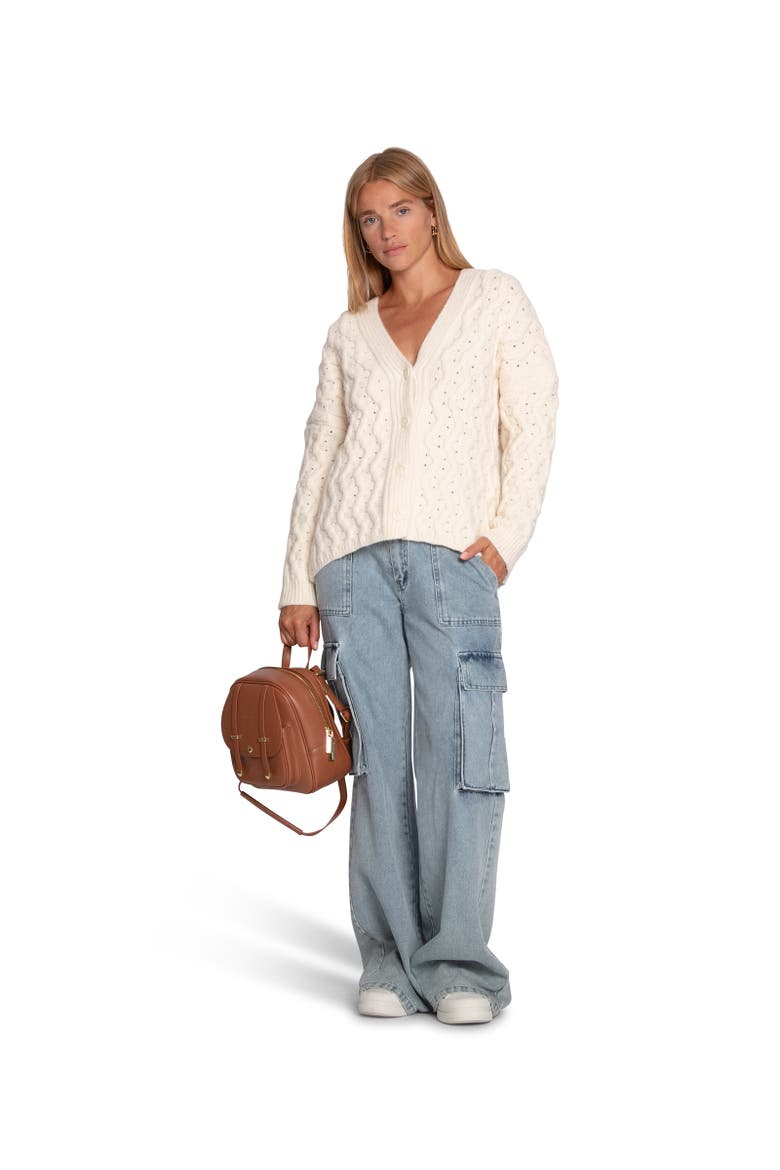 Sugar Plum Chunky Cardigan, Alternate, color, Cream