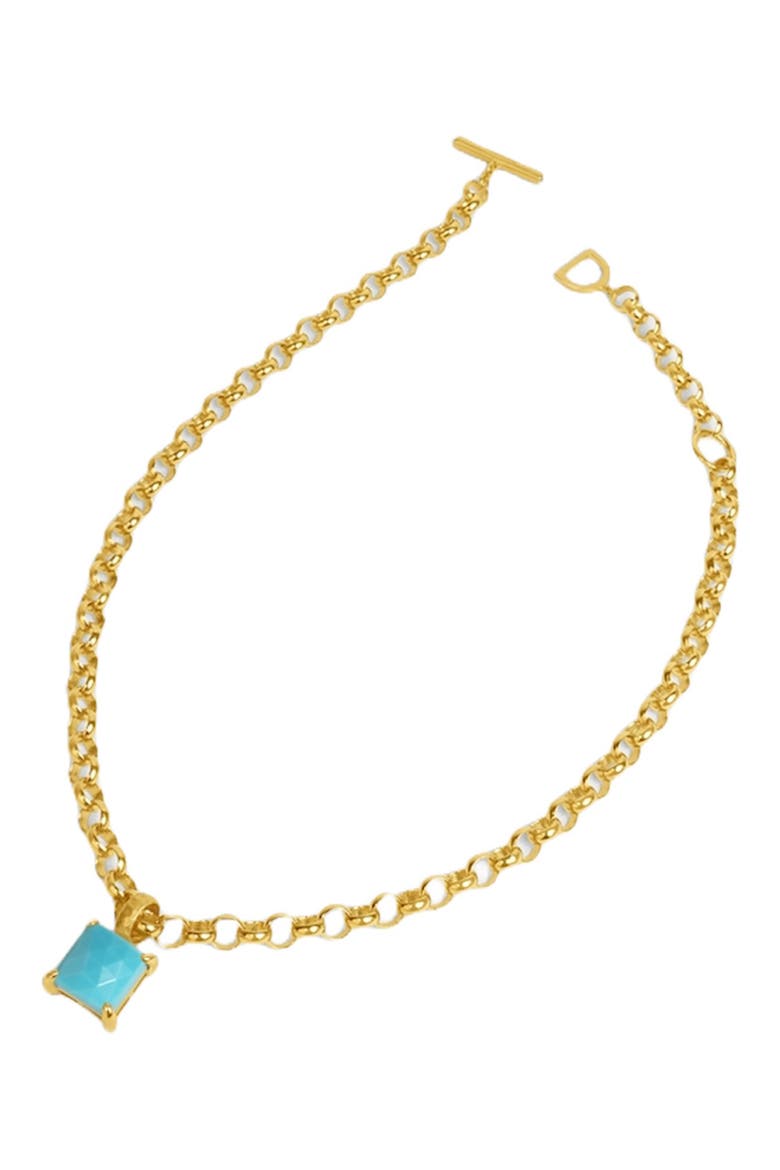 Nomal Lab Created Turquoise Pendant Necklace, Alternate, color, TURQUOISE SKY/GOLD