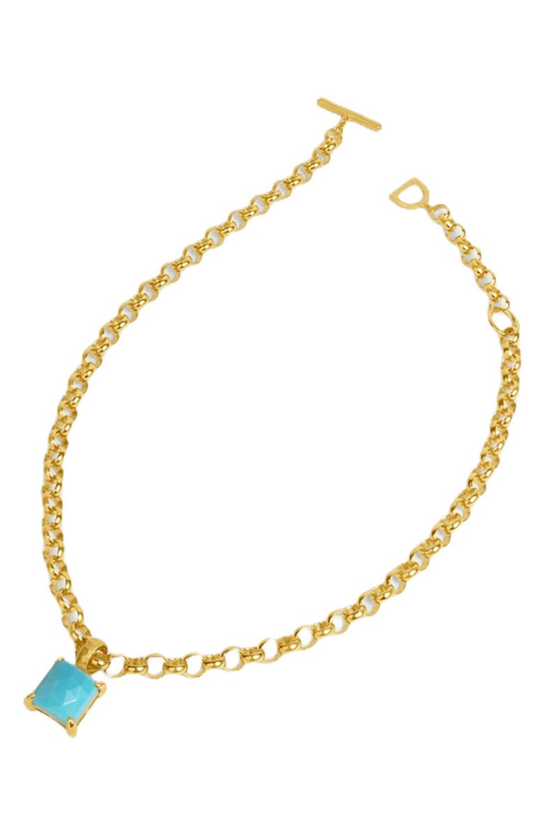 Dean Davidson Nomal Lab Created Turquoise Pendant Necklace, Alternate, color, Turquoise Sky/ Gold