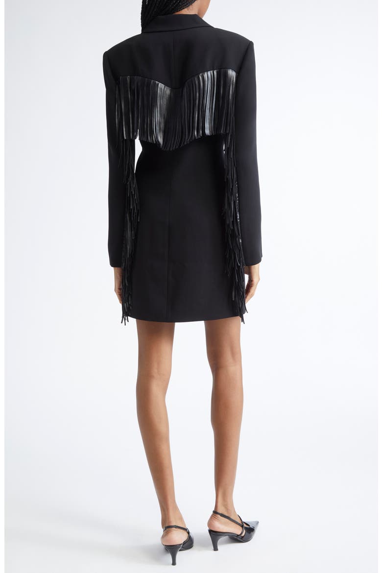 Joelette Fringe Blazer Dress, Alternate, color, BLACK