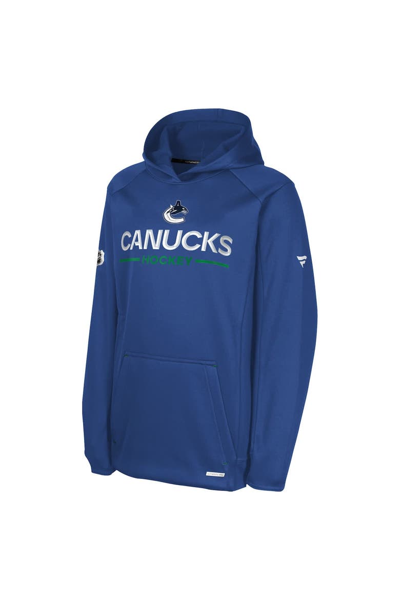 Youth Fanatics Blue Vancouver Canucks Authentic Pro Rink Raglan Hoodie, Alternate, color, Blue