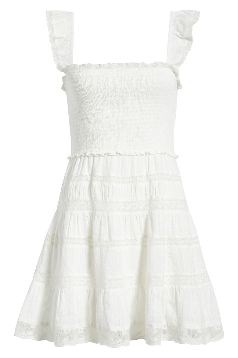 Colbera Lace Ruffle Minidress, Alternate, color, WHITE
