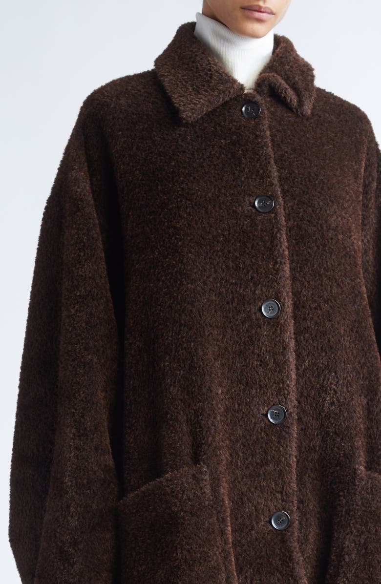Proenza Schouler Verretta Alpaca & Virgin Wool Coat, Alternate, color, Chocolate