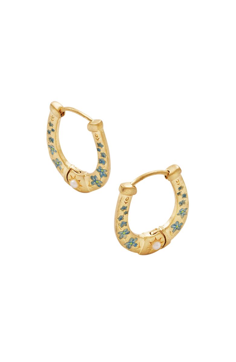 Fable England Lucky in Love Hoop Earrings, Alternate, color, Gold