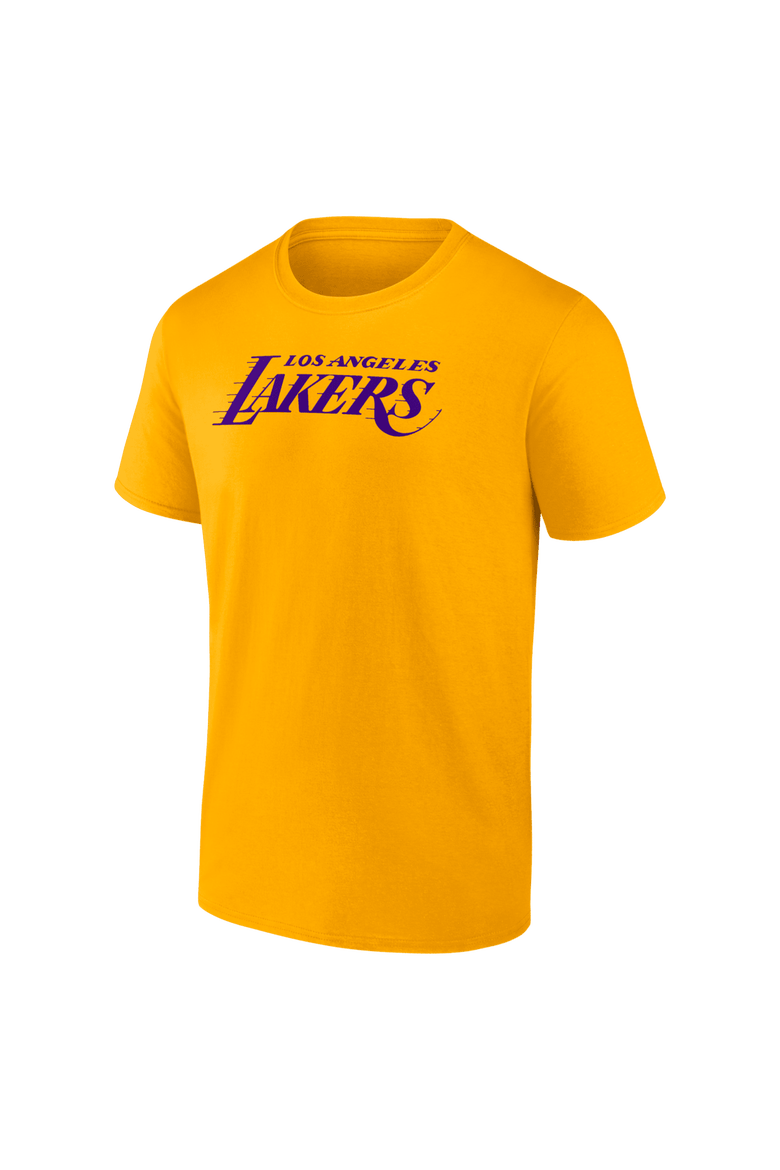 Men's Logo Athletic Gold Los Angeles Lakers Wordmark T-Shirt, Alternate, color, Gold
