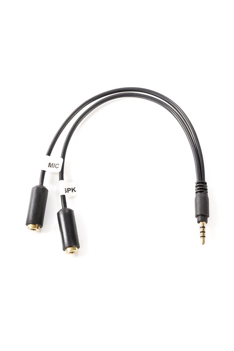 TCB1 3.5mm TRS (Female) Microphone to TRRS (Male) Smartphone Adapter, Main, color, Black