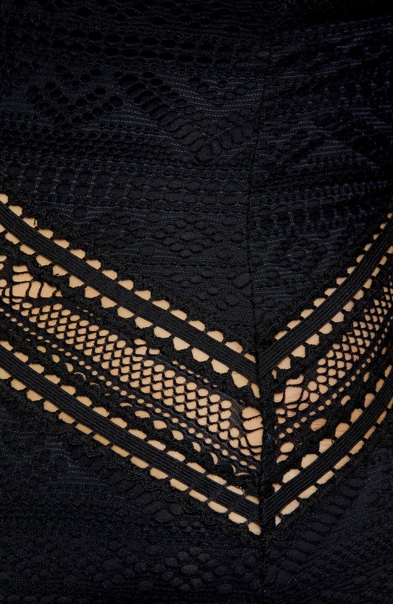 Becca Etc. Colorplay Lace Overlay One-Piece Swimsuit, Alternate, color, Black