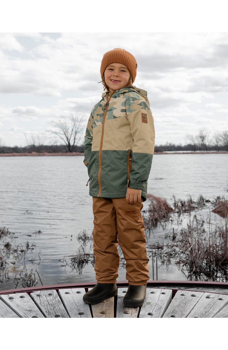 Deux par Deux Two-Piece Mid-Season Camouflage Outerwear Set, Alternate, color, Green Camouflage Print