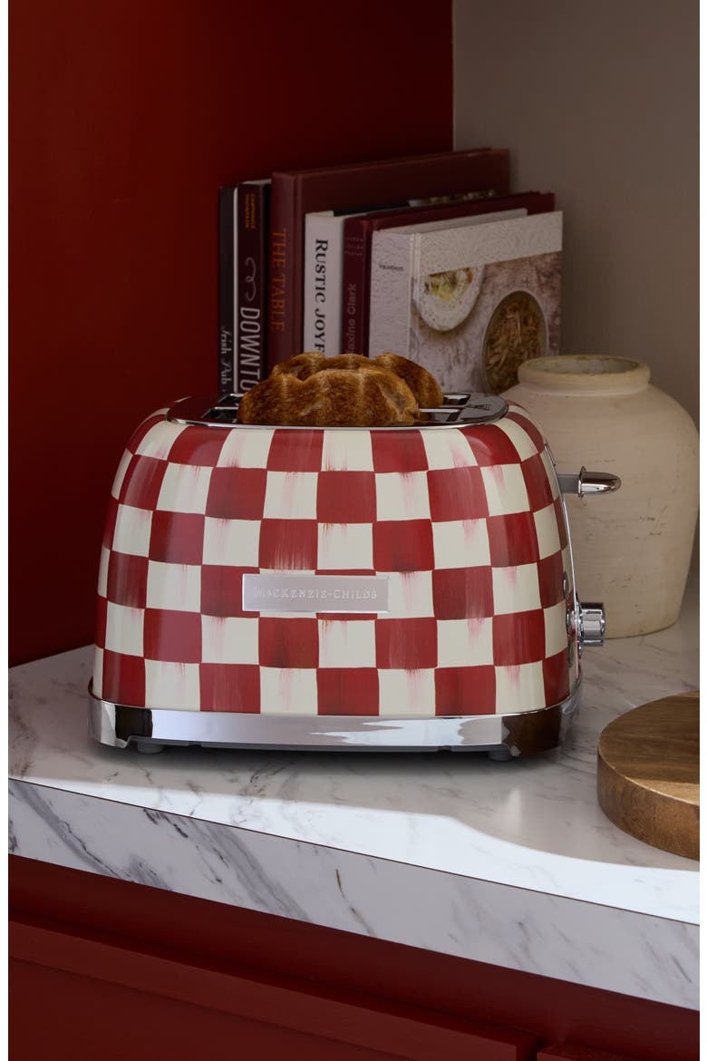 Cherry Check 2-Slice Toaster, Alternate, color, RED