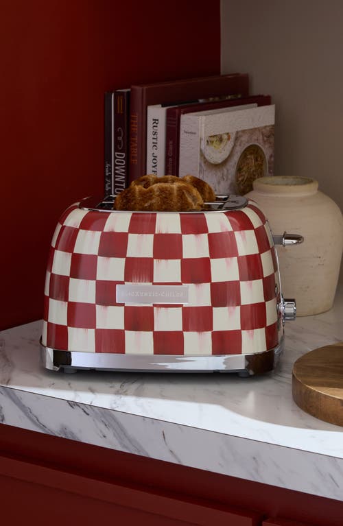 Mackenzie-childs Mackenzie Childs Cherry Check 2-slice Toaster In Red