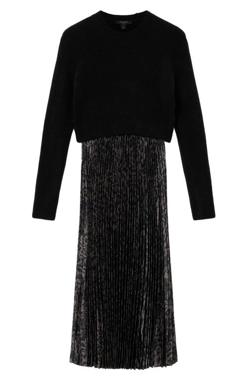 Allsaints Evia Sleeveless Dress & Sweater Set In Black