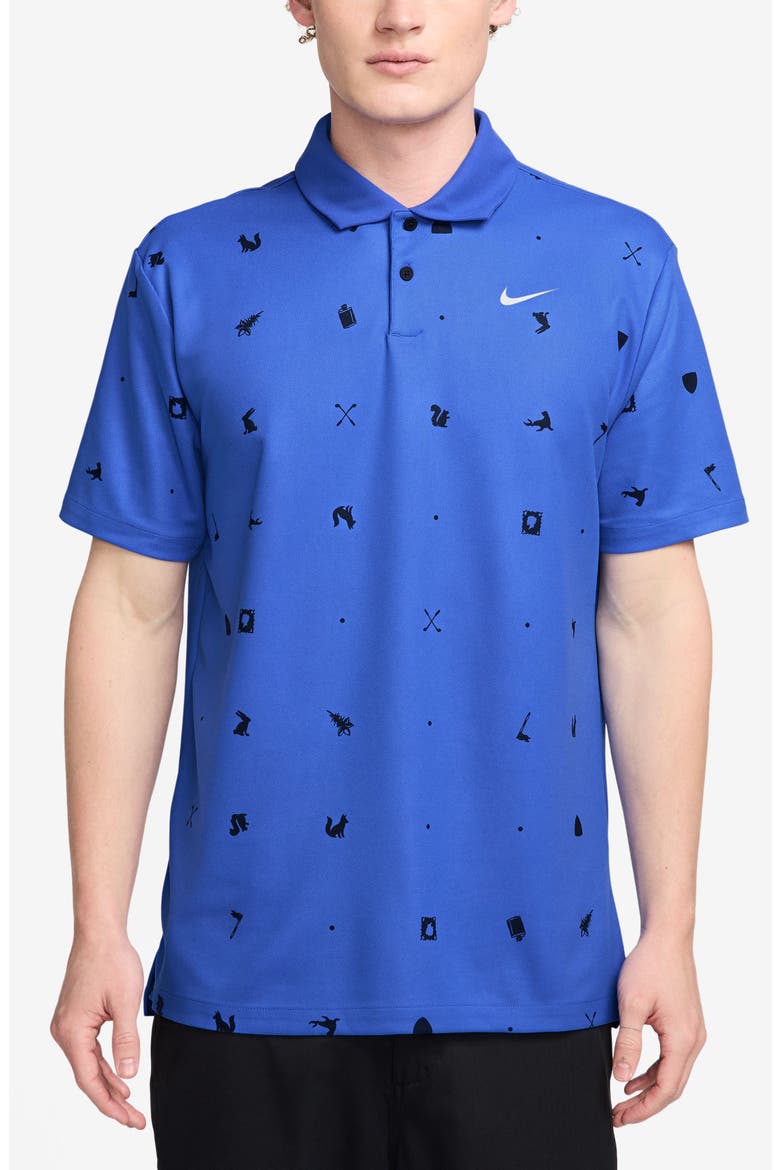 Icon Print Dri-FIT Golf Polo, Main, color, HYPER ROYAL/ WHITE