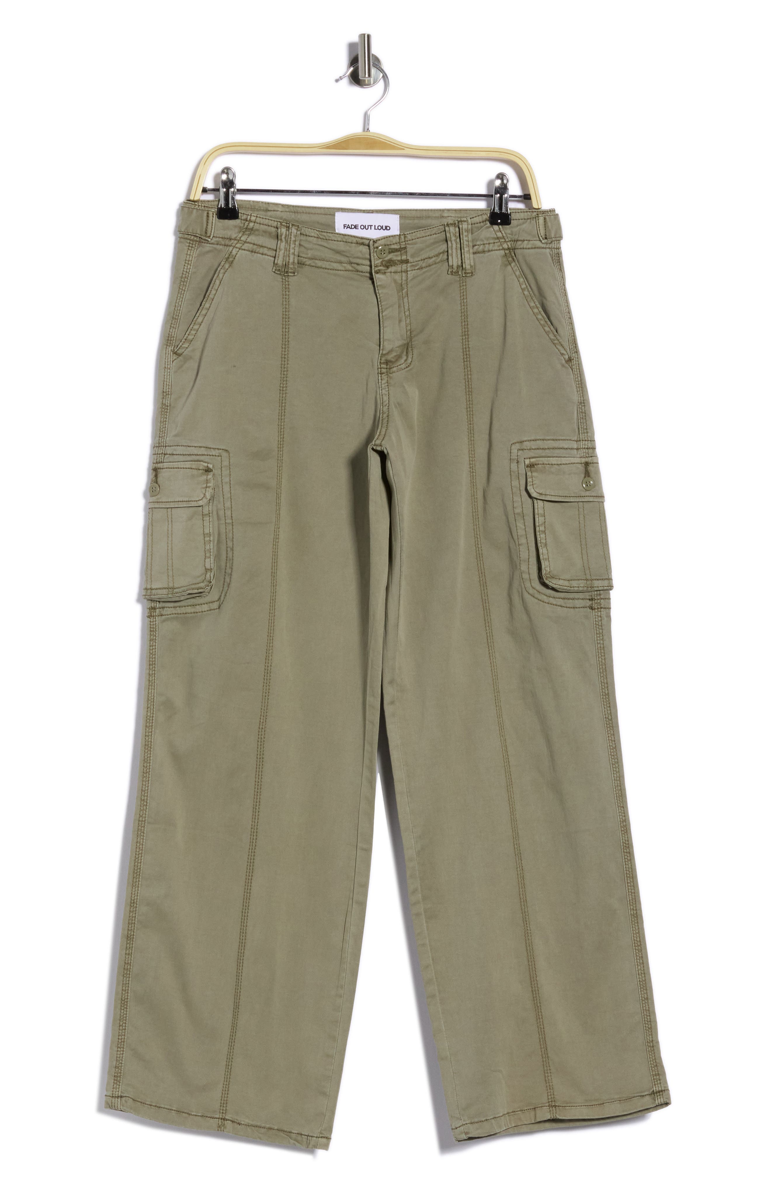 Low Rise Wide Leg Poplin Cargo Pants