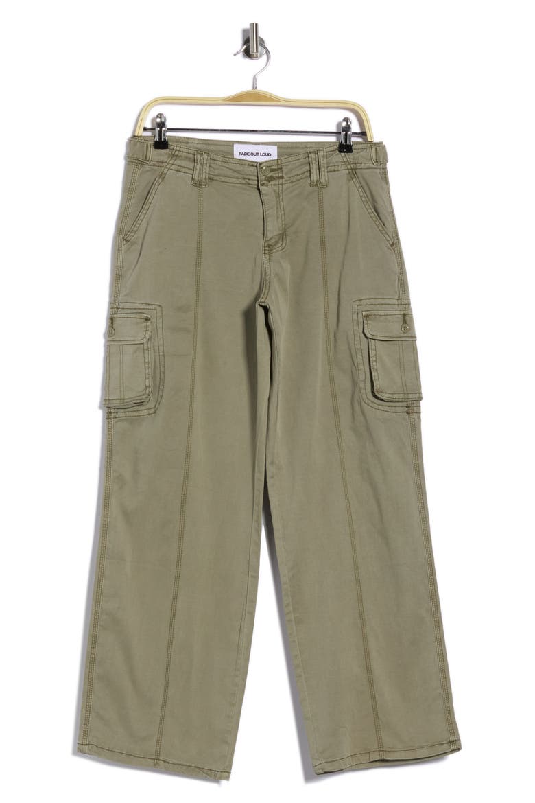 Low Rise Wide Leg Poplin Cargo Pants, Main, color, OLIVE