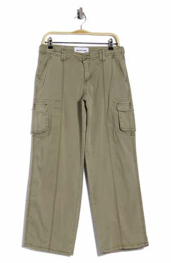 Low Rise Wide Leg Poplin Cargo Pants