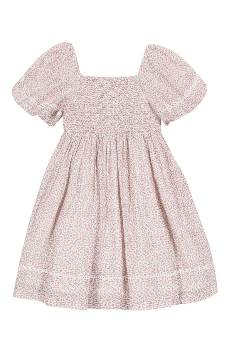 Hope & Henry Baby Girls' Organic Smocked Bell Sleeve Dress, Infant, Alternate, color,