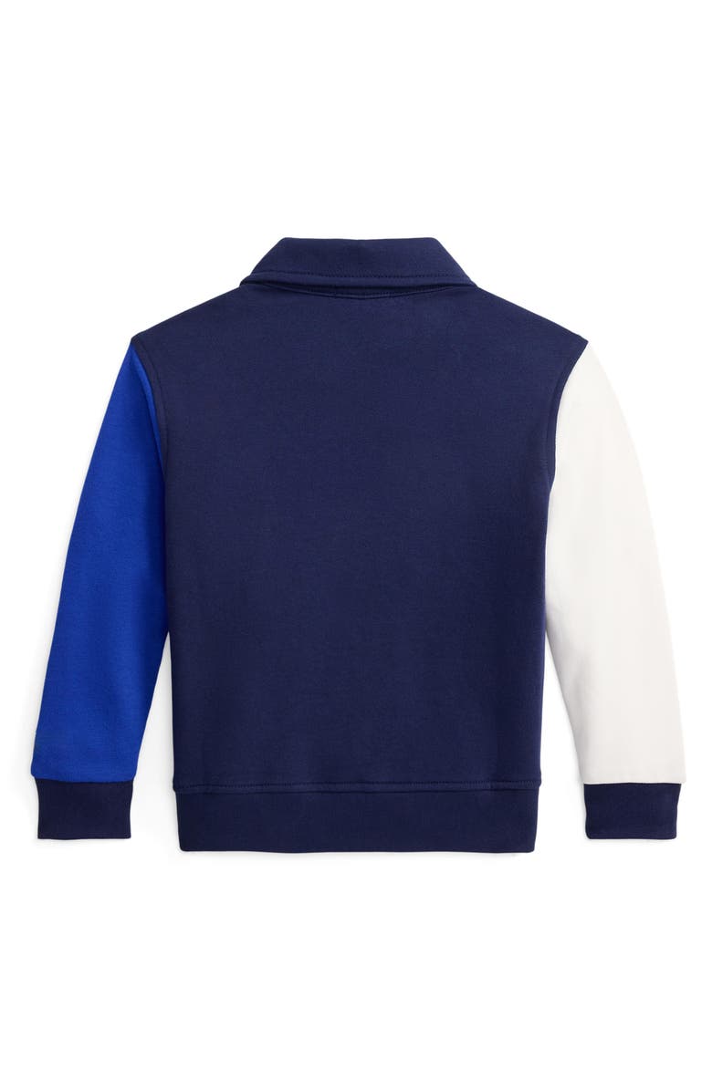 Polo Ralph Lauren Kids' Colorblock French Terry Half Zip Sweatshirt, Alternate, color, Navy Multi