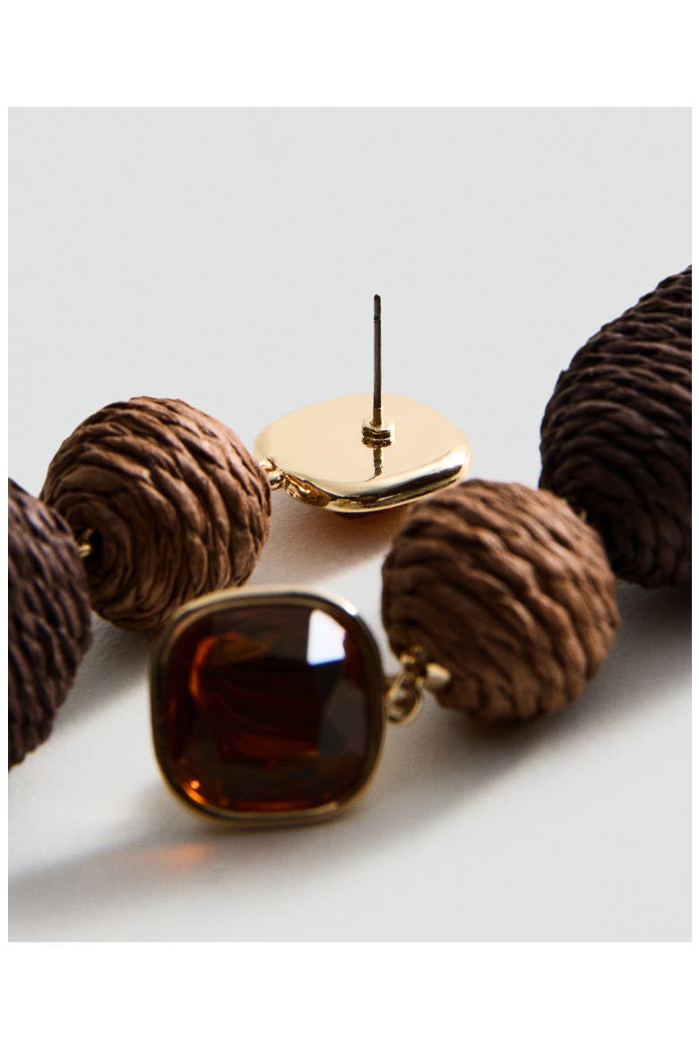 Raffia Drop Earrings, Alternate, color, BROWN