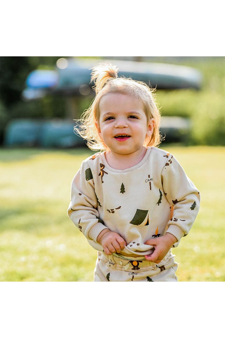 Camping Print Brooklyn Boxy- Infant, Alternate, color, Biscotti
