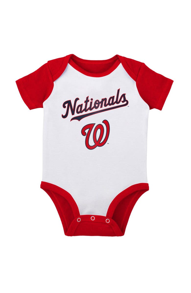 Outerstuff Newborn & Infant White/Heather Gray Washington Nationals Little Slugger Two-Pack Bodysuit Set, Alternate, color, 