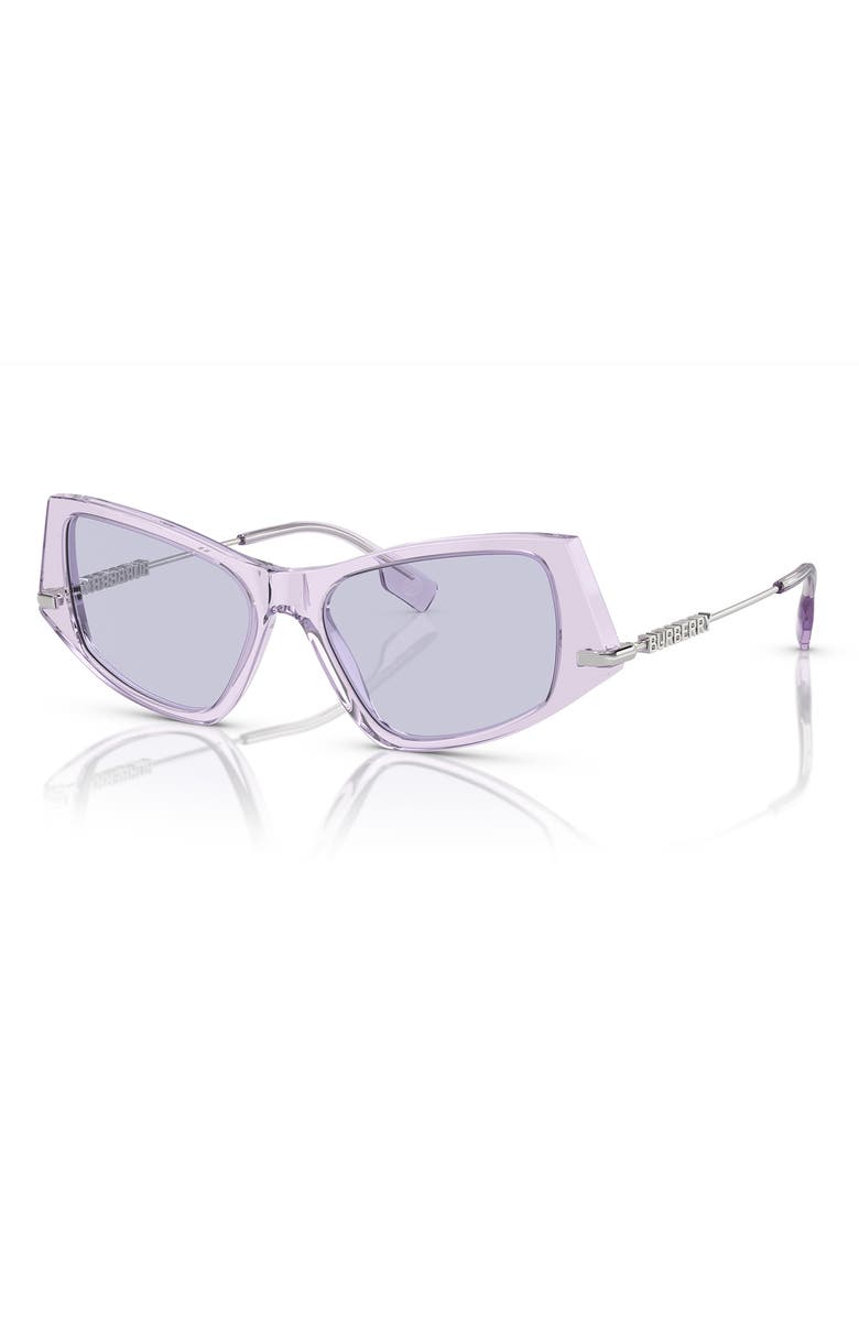 Burberry 52mm Irregular Sunglasses, Alternate, color, Lilac