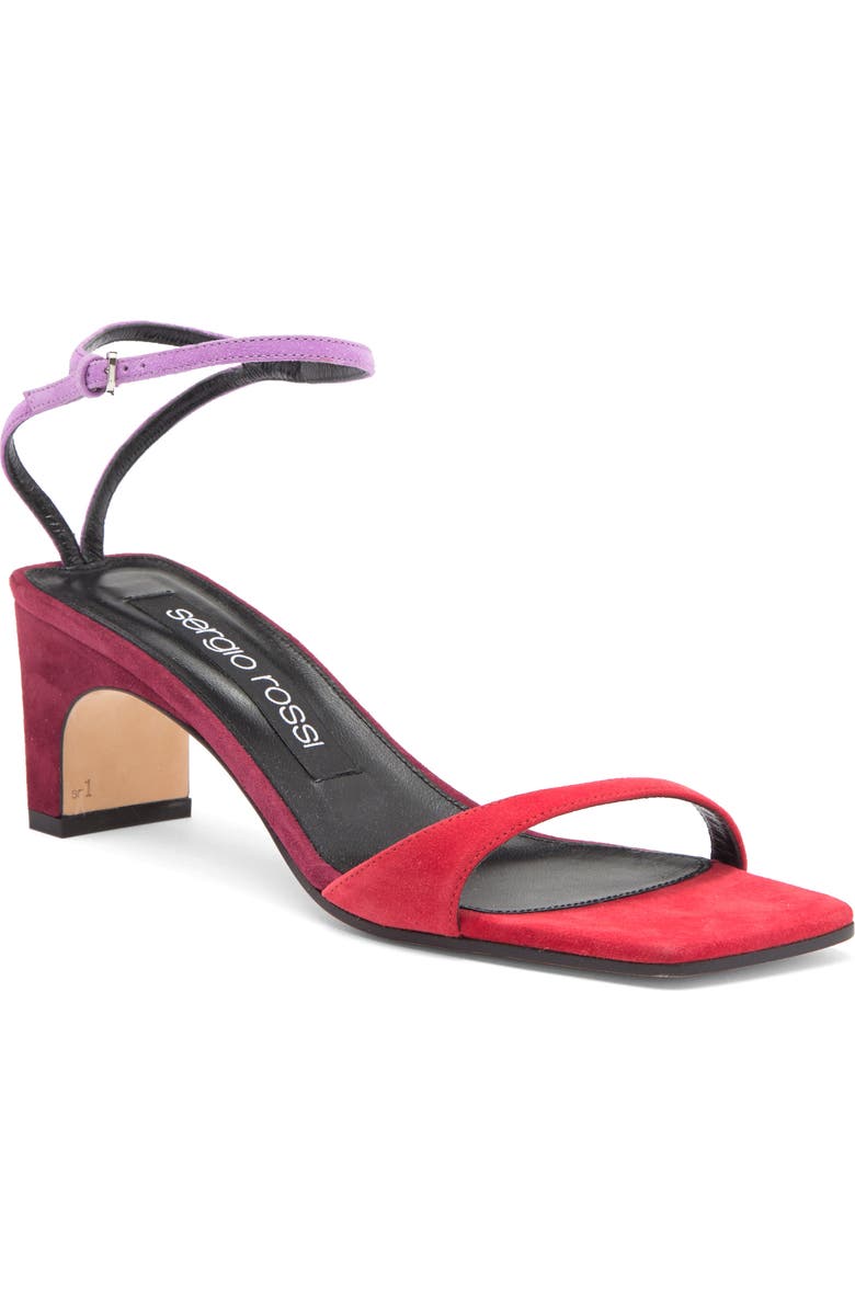 Sergio Rossi Kitten Heel Ankle Strap Sandal, Main, color,