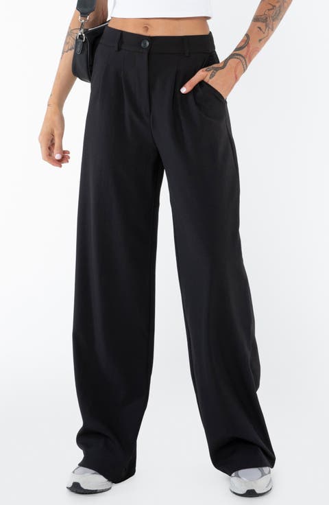 Archer Pleated High Waist Straight Leg Pants (Tall)