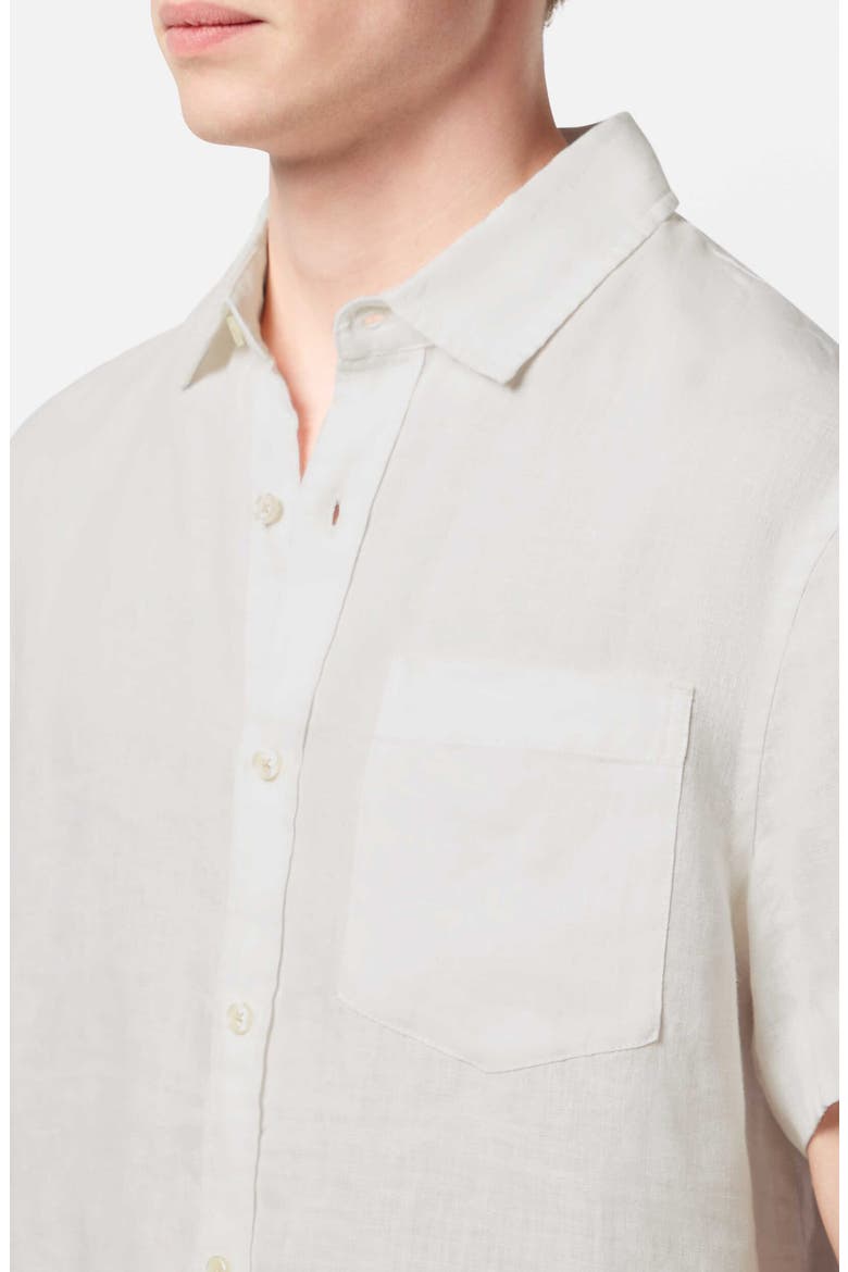 Core Solid Short Sleeve Button-Up Shirt, Alternate, color, OFF WHITE