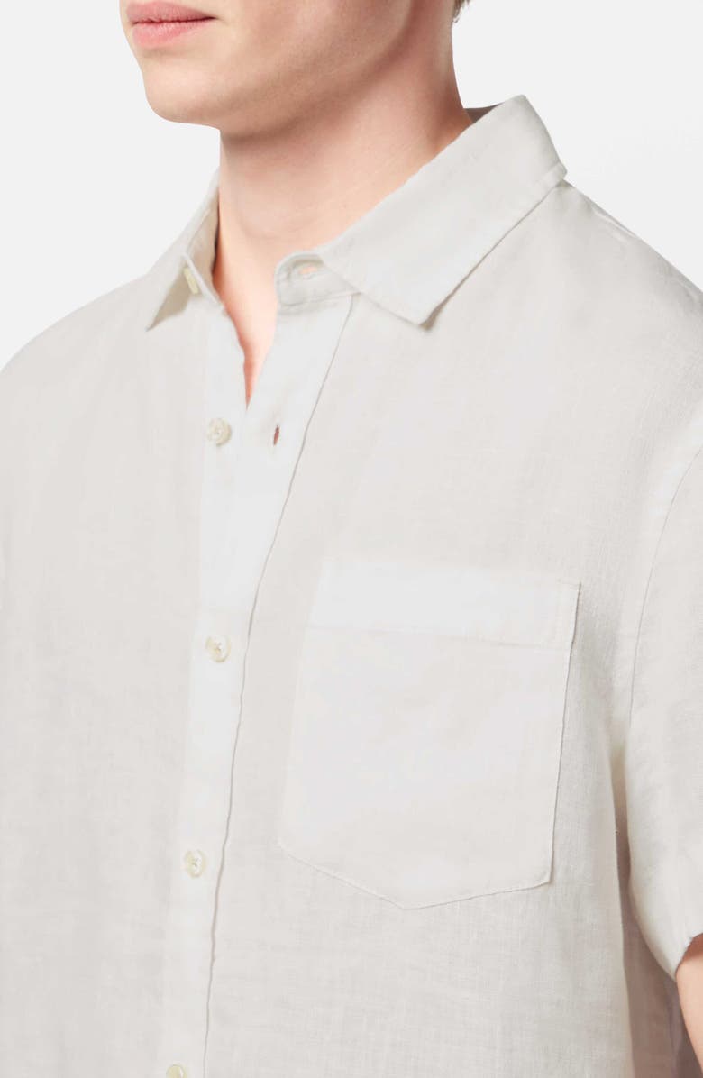 Scotch & Soda Core Solid Short Sleeve Button-Up Shirt, Alternate, color, Off White
