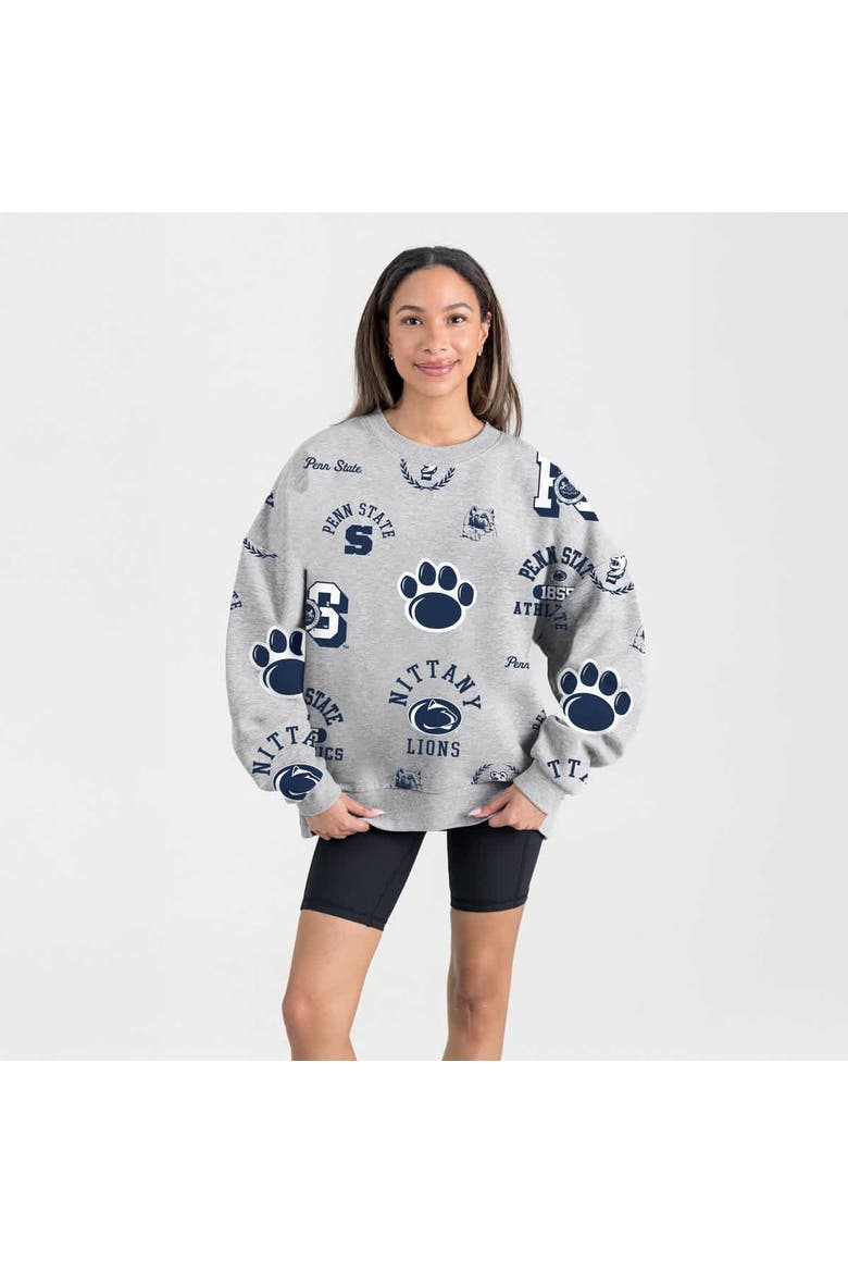 Women's Gameday Couture Gray Penn State Nittany Lions Always on Repeat Fleece Sweatshirt, Main, color, Gray
