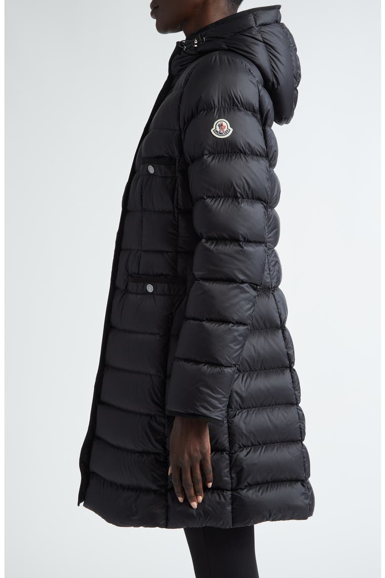Hirma Long Down Coat, Alternate, color, BLACK