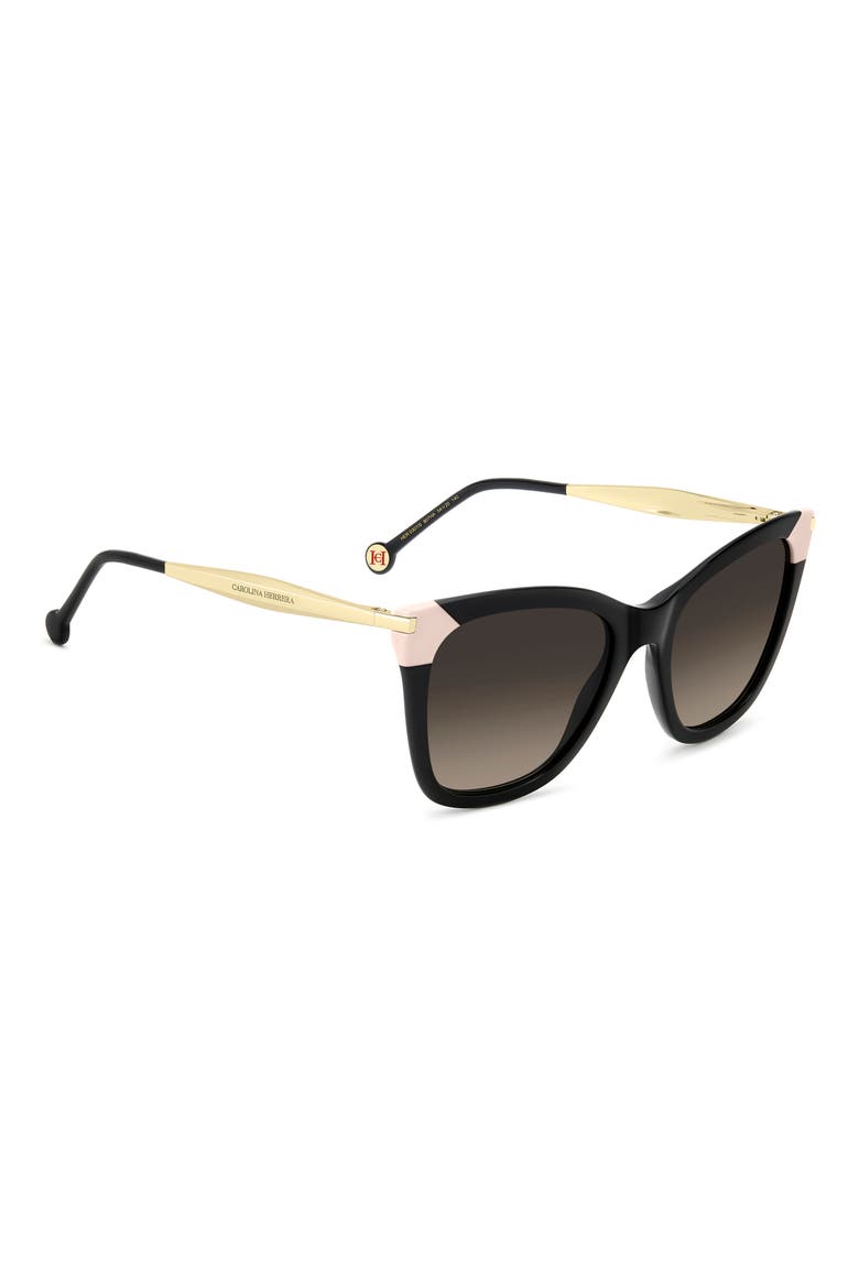 Her 54mm Gradient Rectangular Sunglasses, Alternate, color, BLACK/ BROWN SF