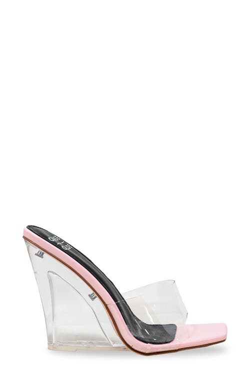 Chase & Chloe Chase And Chloe Lucite Wedge Heel Sandal