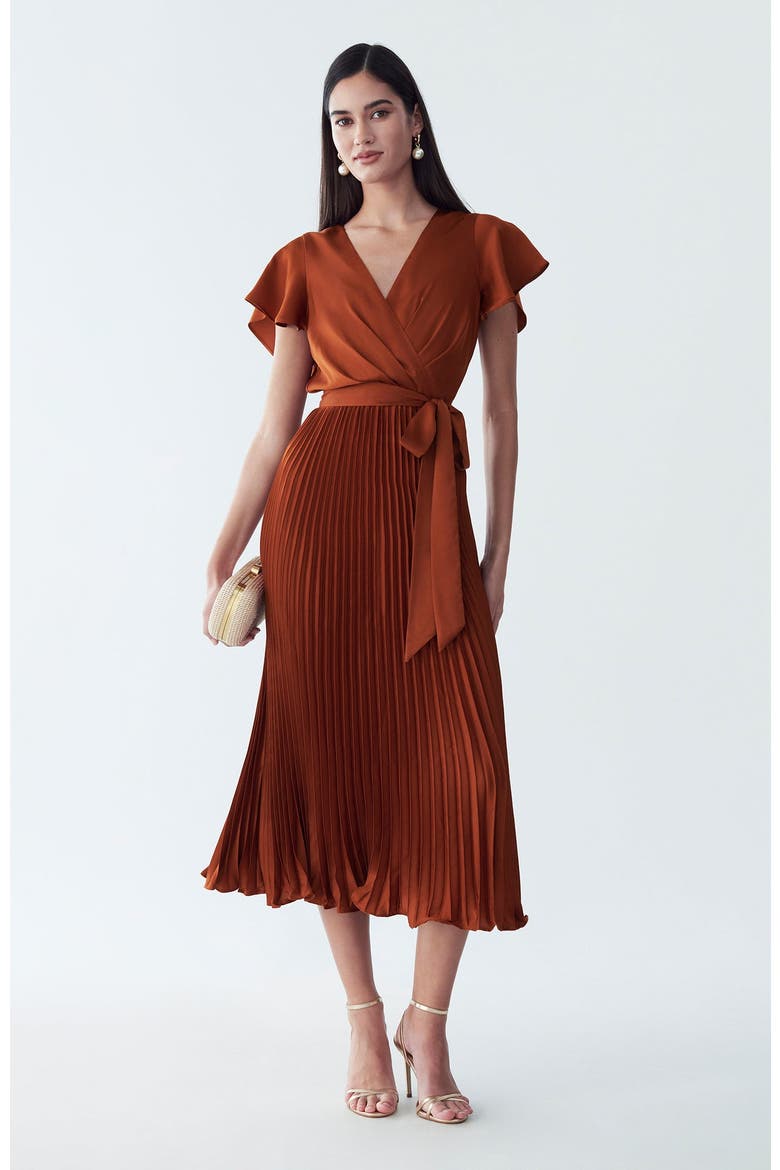 Faye Midi Dress, Alternate, color, Copper