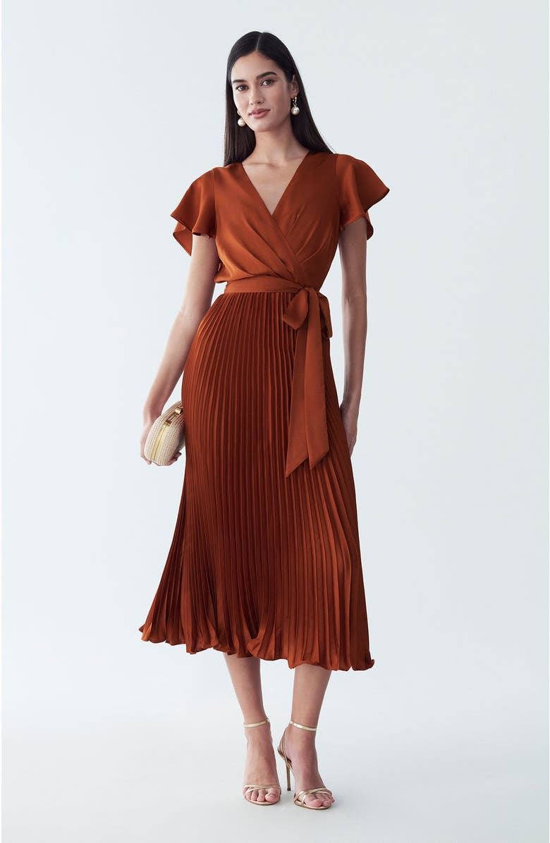 WILLA Faye Midi Dress, Alternate, color, Copper