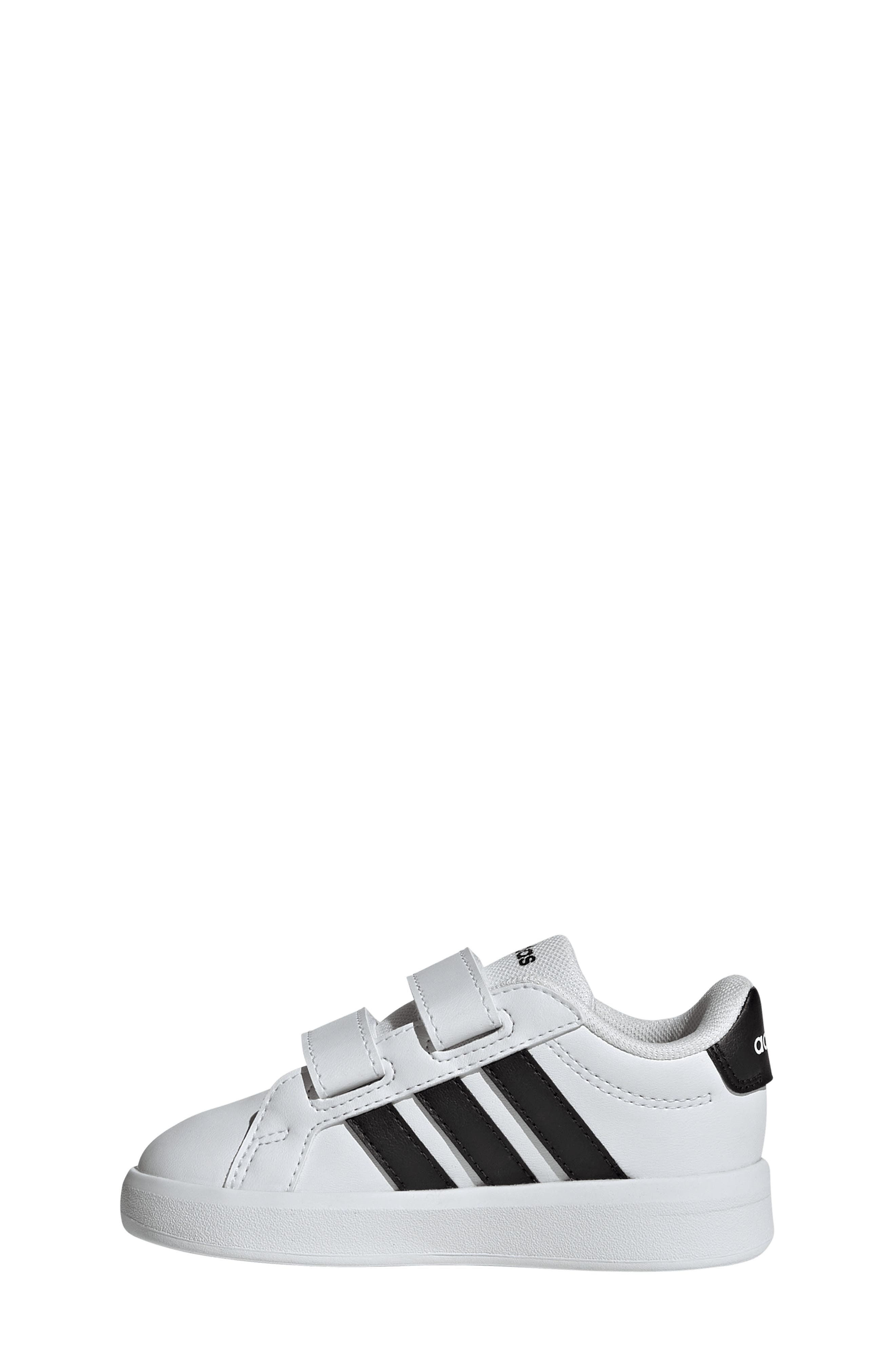 Kids' Grand Court Sneaker, Alternate, color, FOOTWEAR WHITE/ CORE BLACK