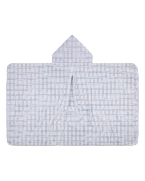 Minimoi Boys Cozy Plaid Hooded Cotton-lined Terry Towel In White
