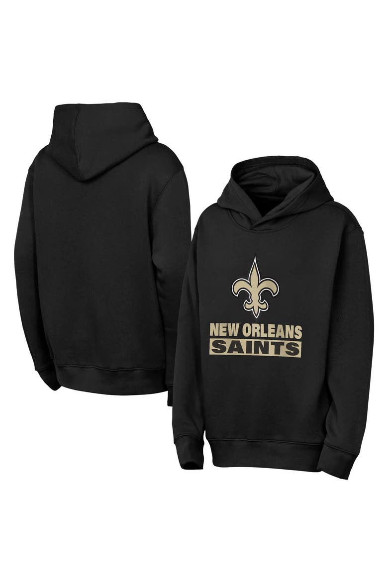Youth Outerstuff  Black New Orleans Saints Back to Basics Hoodie, Main, color, Black