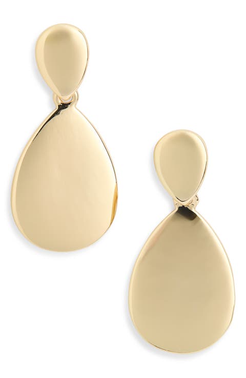 Flat Polished Teardrop Earrings