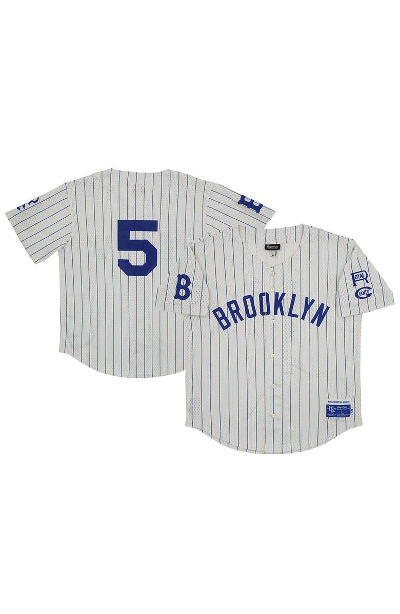 RINGS & CRWNS Men's Rings & Crwns #5 Cream Brooklyn Royal Giants Mesh Button-Down Replica Jersey, Main, color, Cream