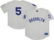 RINGS & CRWNS Men's Rings & Crwns #5 Cream Brooklyn Royal Giants Mesh Button-Down Replica Jersey