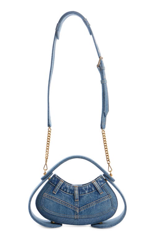 Balmain Jolie Madam Medium Top-handle Bag In Denim In 6ff Denim