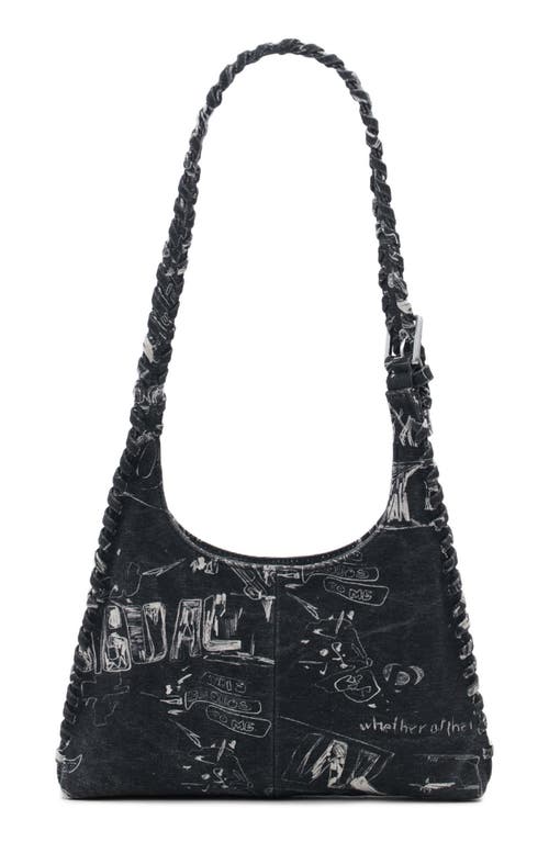 Desigual Mixed Media Shoulder Bag In Black