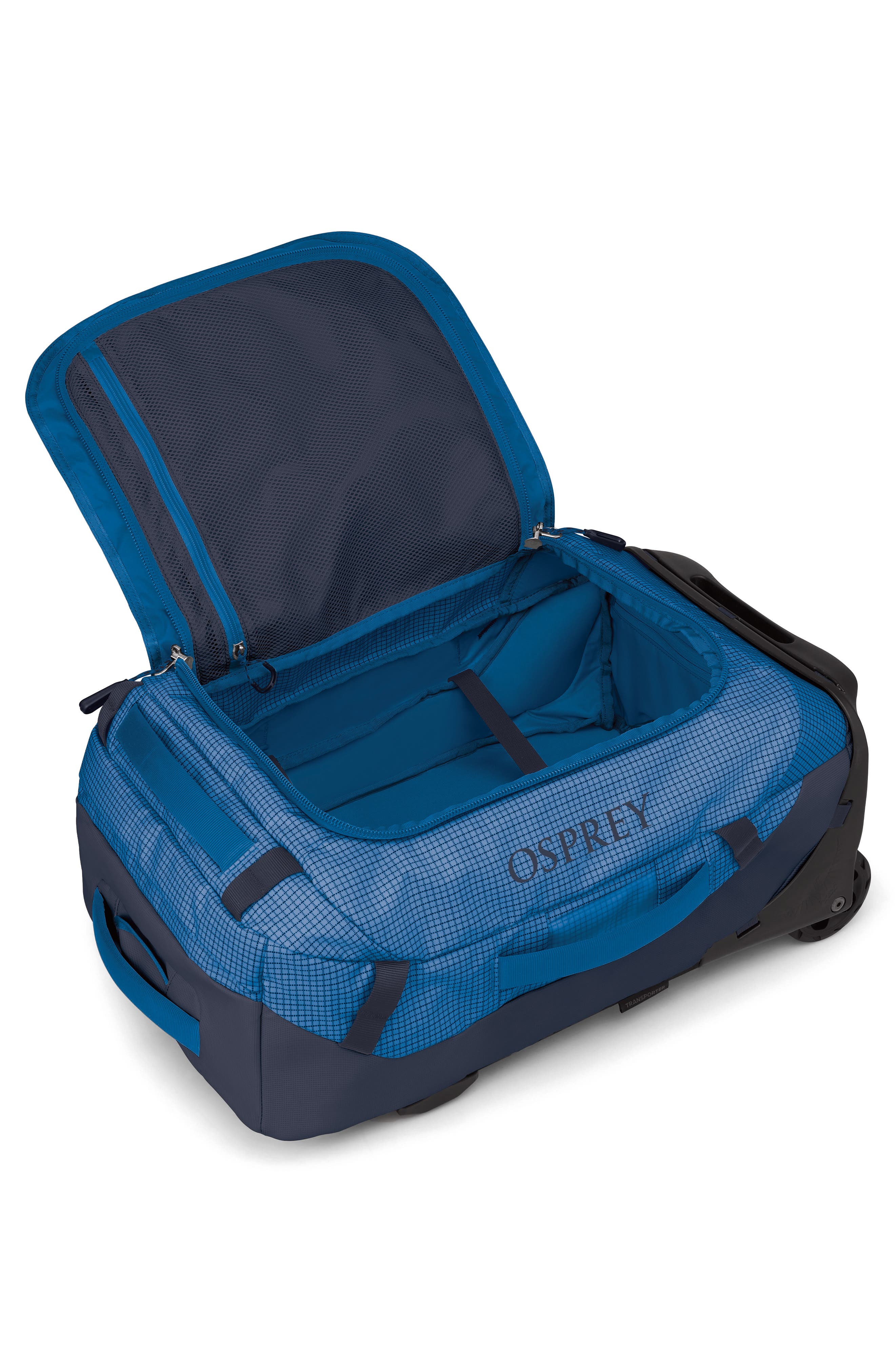 Transporter 40-Liter Duffle Wheeled Carry-On Luggage, Alternate, color, BLUE FLAME/NOCTURNAL BLUE